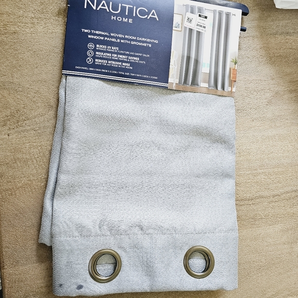 Nautica Home set of 2 thermal woven hone darkening window panels with grommets - Picture 5 of 9